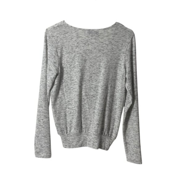 Michael Stars Womens Gray Wrap-Style Long Sleeve Lightweight Sweater XS - Picture 2 of 5